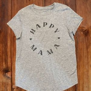 Maternity "Happy Mama" Graphic T-shirt, Small
